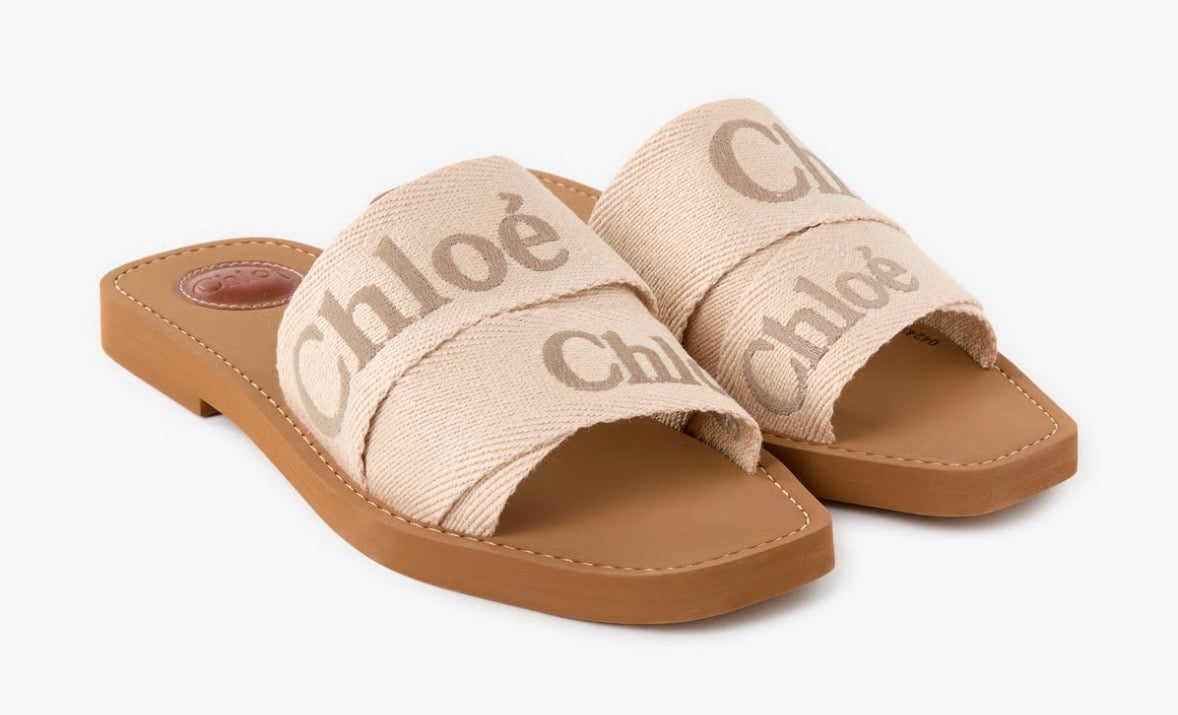 Sandales Chloé Mules Woody Beige