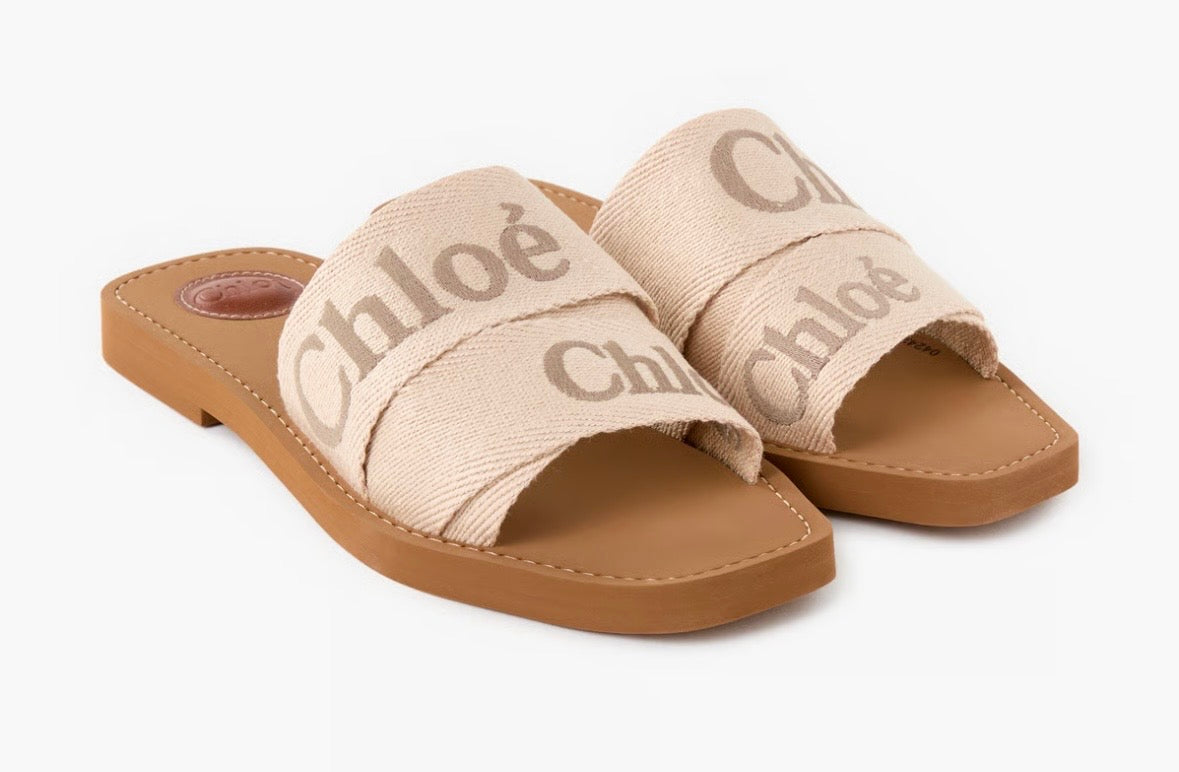 Sandales Chloé Mules Woody Beige